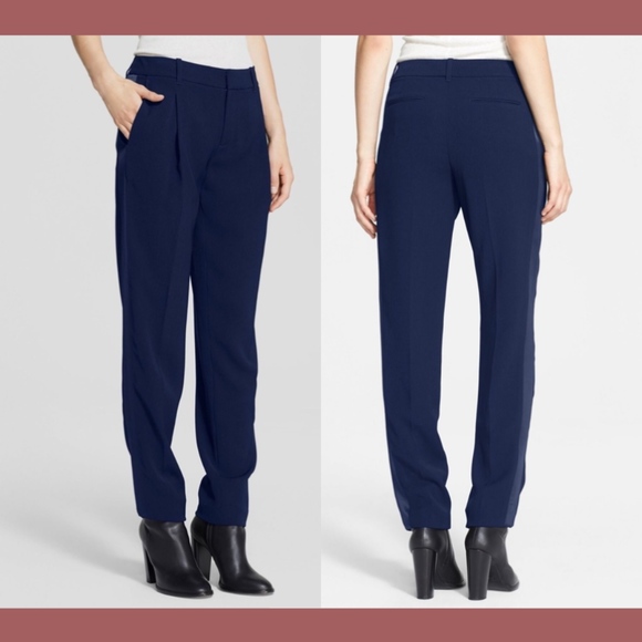 NWT $325 VINCE Satin Strapping Trouser‎ Pants in 14 - Picture 1 of 14